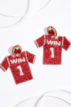 Cato Seed Bead Win Jersey Earrings><noscript><img width=