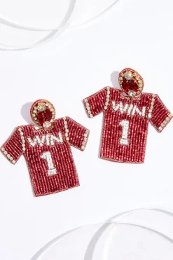 Cato Seed Bead Win Jersey Earrings><noscript><img width=