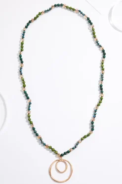 Cato Semi- Precious Circle Pendant Necklace> Necklaces
