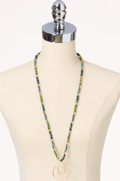 Cato Semi- Precious Circle Pendant Necklace> Necklaces