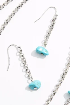 Cato Semi- Precious Flower Tassel Necklace Set><noscript><img width=