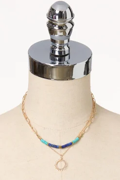 Cato Semi- Precious Layered Short Necklace Set> Sets|Necklaces