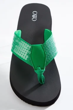 Cato Sequin Band Flip Flops><noscript><img width=