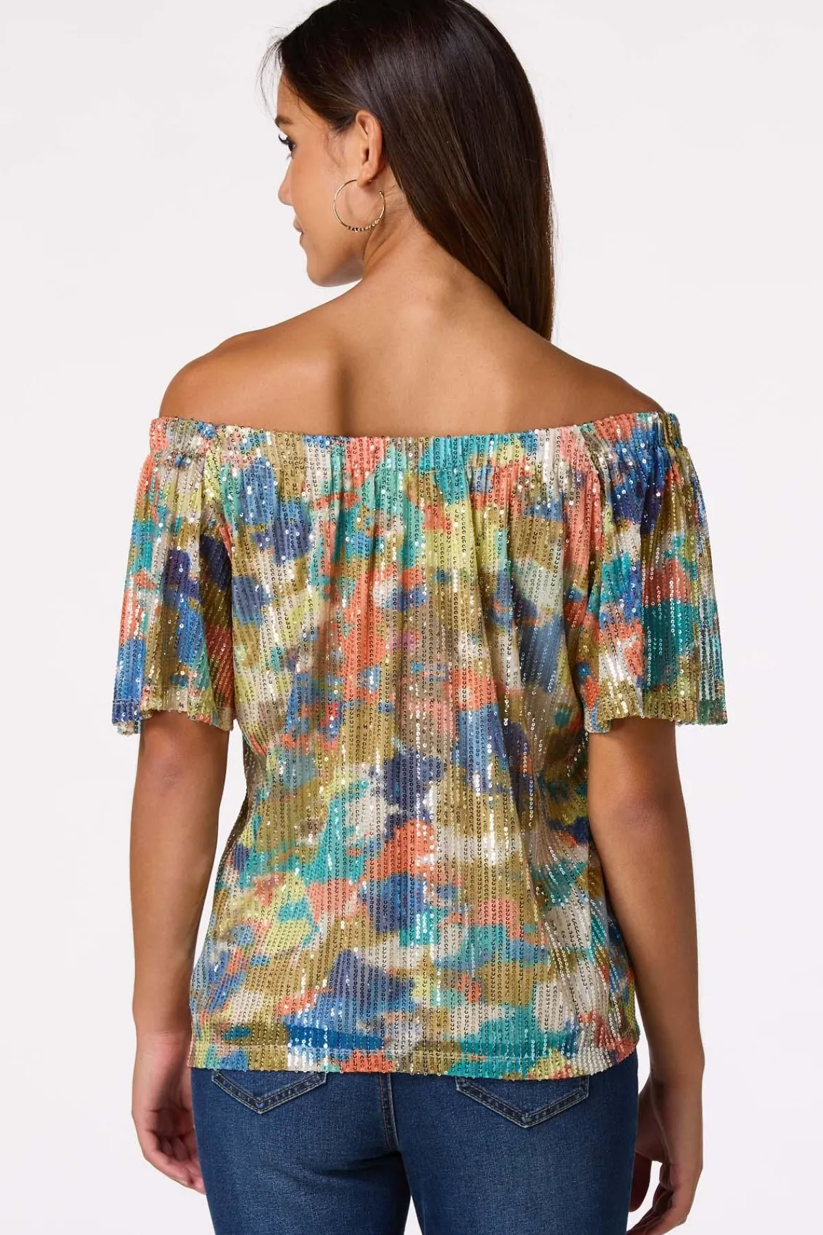 Cato Sequin Color Splash Top> Tops