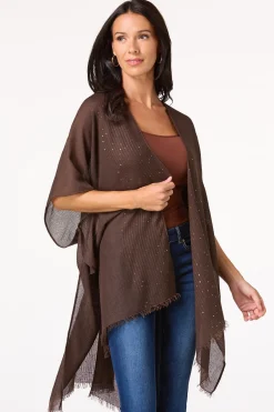 Cato Sequin Thread Solid Kimono> Cover Ups|Tops
