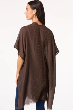 Cato Sequin Thread Solid Kimono> Cover Ups|Tops