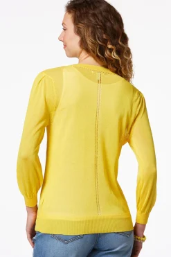 Cato Sheer Balloon Sleeve Cardigan> Sweaters