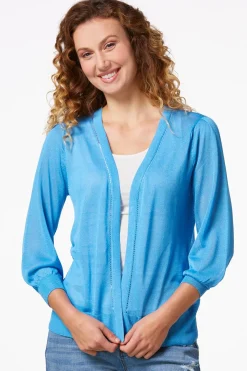 Cato Sheer Balloon Sleeve Cardigan><noscript><img width=