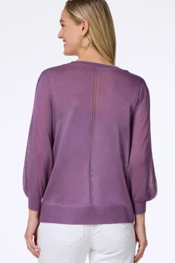 Cato Sheer Balloon Sleeve Cardigan><noscript><img width=