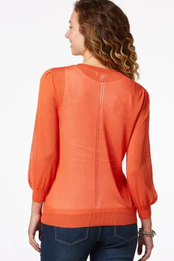 Cato Sheer Balloon Sleeve Cardigan><noscript><img width=