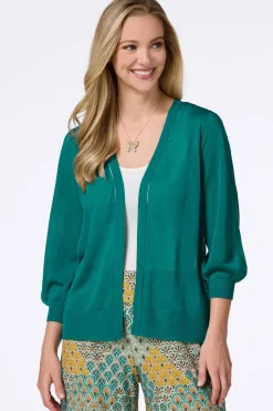 Cato Sheer Balloon Sleeve Cardigan><noscript><img width=