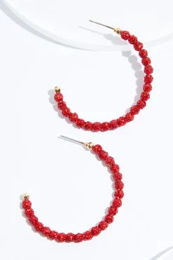 Cato Shimmer Ball Hoop Earrings><noscript><img width=