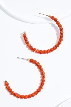 Cato Shimmer Ball Hoop Earrings><noscript><img width=