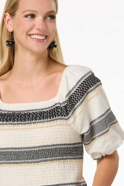 Cato Shimmer Stripe Top><noscript><img width=