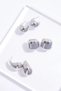 Cato Silver Bubble Earring Set> Earrings