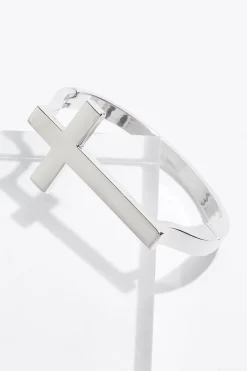 Cato Silver Cross Cuff Bracelet> Inspirational|Bracelets