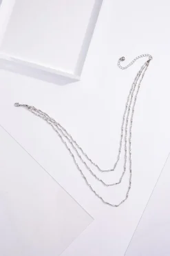 Cato Silver Twist Layered Short Necklace> Necklaces