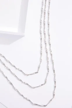 Cato Silver Twist Layered Short Necklace><noscript><img width=