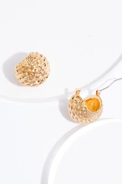 Cato Sml Texture Huggie Hoop : V : Ns> Earrings