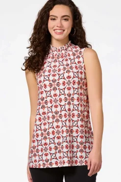 Cato Smocked Floral Clover Top> Tops