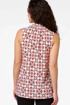 Cato Smocked Floral Clover Top> Tops