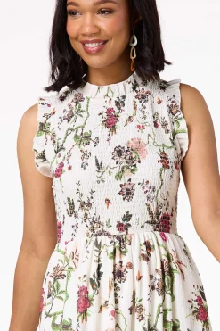 Cato Smocked Floral Maxi Dress><noscript><img width=