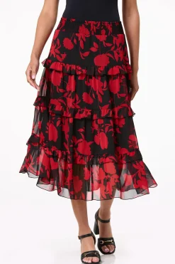 Cato Smocked Floral Midi Skirt> Skirts