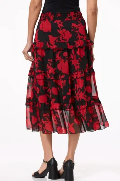 Cato Smocked Floral Midi Skirt> Skirts