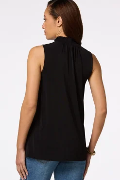 Cato Smocked Mock Neck Tank> Tops