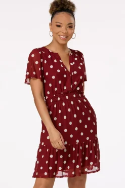 Cato Smocked Polka Dot Dress> Dresses