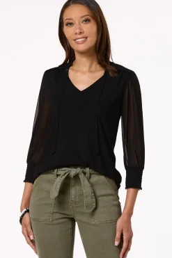 Cato Smocked Shoulder Top> Tops