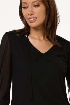 Cato Smocked Shoulder Top><noscript><img width=