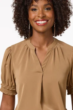 Cato Smocked Sleeve Top><noscript><img width=