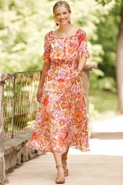 Cato Smocked Sunrise Floral Skirt> Skirts
