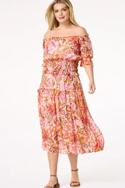 Cato Smocked Sunrise Floral Top><noscript><img width=