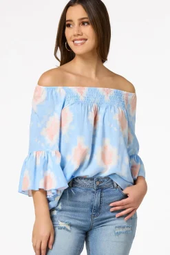 Cato Smocked Tie Dye Top><noscript><img width=