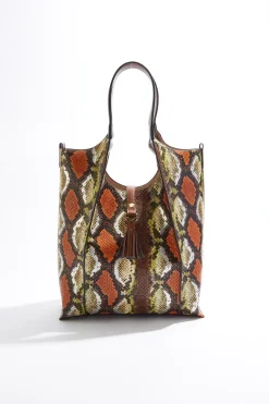 Cato Snakeskin Seamed Tote> Handbags