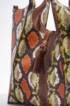 Cato Snakeskin Seamed Tote> Handbags