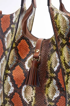 Cato Snakeskin Seamed Tote><noscript><img width=