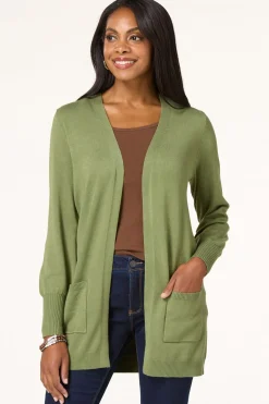 Cato Solid Balloon Sleeve Cardigan><noscript><img width=