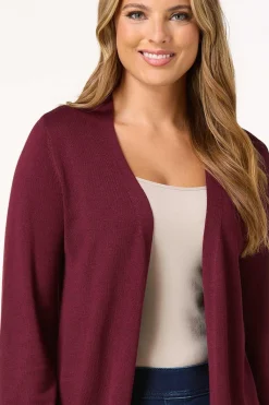 Cato Solid Balloon Sleeve Cardigan><noscript><img width=