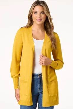 Cato Solid Balloon Sleeve Cardigan><noscript><img width=