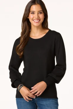 Cato Solid Balloon Sleeve Sweater> Sweaters