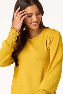 Cato Solid Balloon Sleeve Sweater><noscript><img width=
