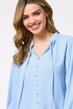 Cato Solid Bubble Hem Popover Top><noscript><img width=