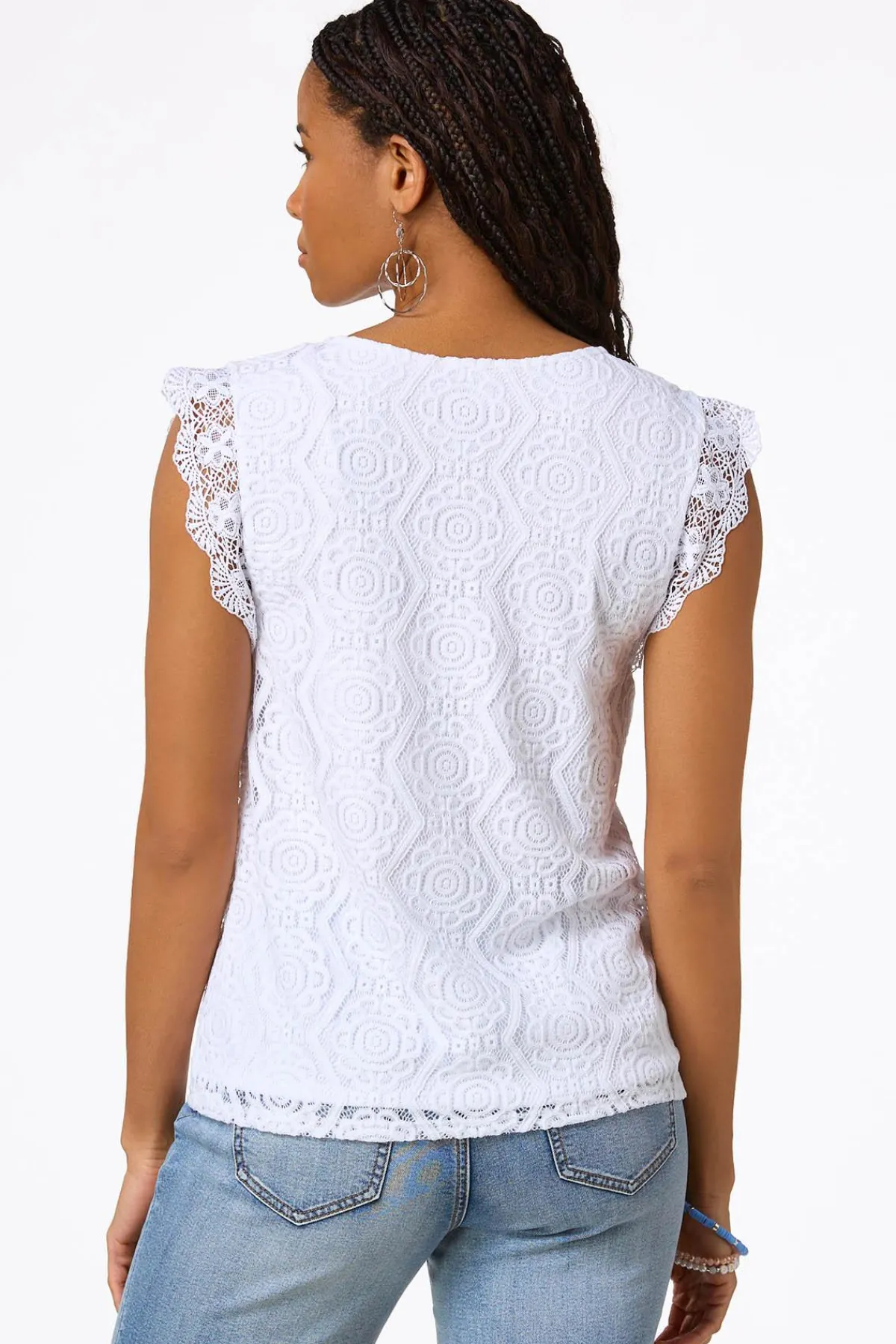 Cato Solid Crochet Tank> Tops