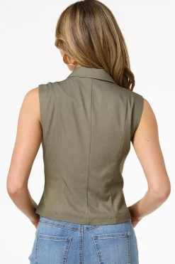 Cato Solid Double Breasted Vest><noscript><img width=