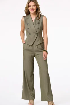 Cato Solid Double Breasted Vest><noscript><img width=