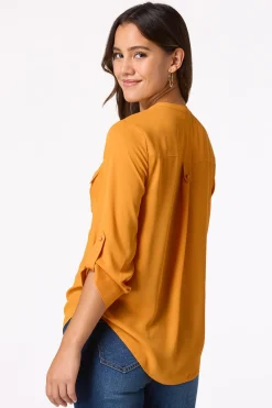 Cato Solid Double Pocket Top><noscript><img width=