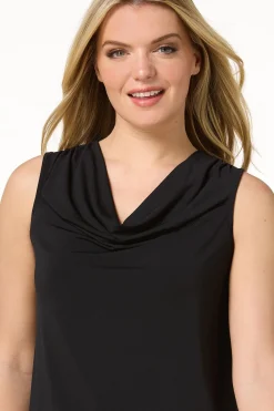 Cato Solid Draped Front Tank><noscript><img width=